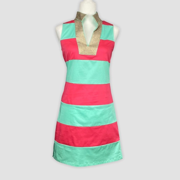 Sail to Sable Womens Striped Sleeveless Tunic Dress Pink Turquoise size XXS - Picture 1 of 11